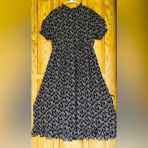 Frill neck maxi dress